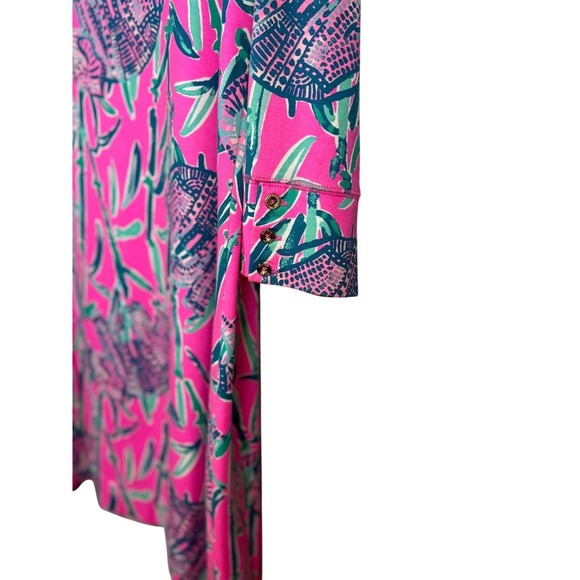 LILLY PULITZER Sophie Dress, Mandevilla Pink Extra Lucky Elephants, Size XL - Picture 6 of 10